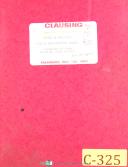 Clausing-Colchester-Clausing Colchester 13\", Lathe, Operations & Parts Manual-13\"-01